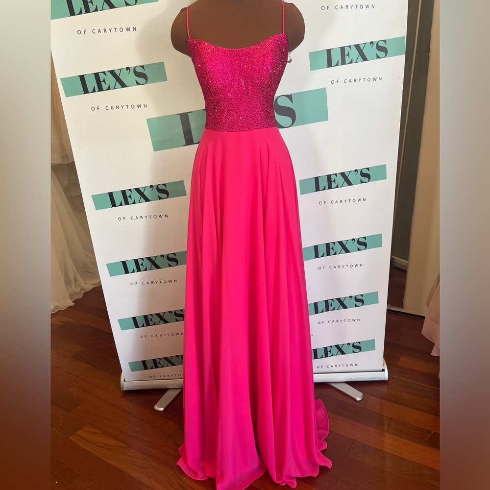 Jovani Fuchsia Sparkle Prom Dress